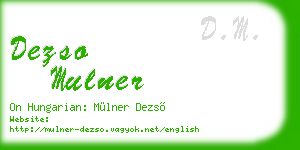 dezso mulner business card