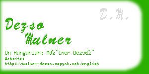 dezso mulner business card